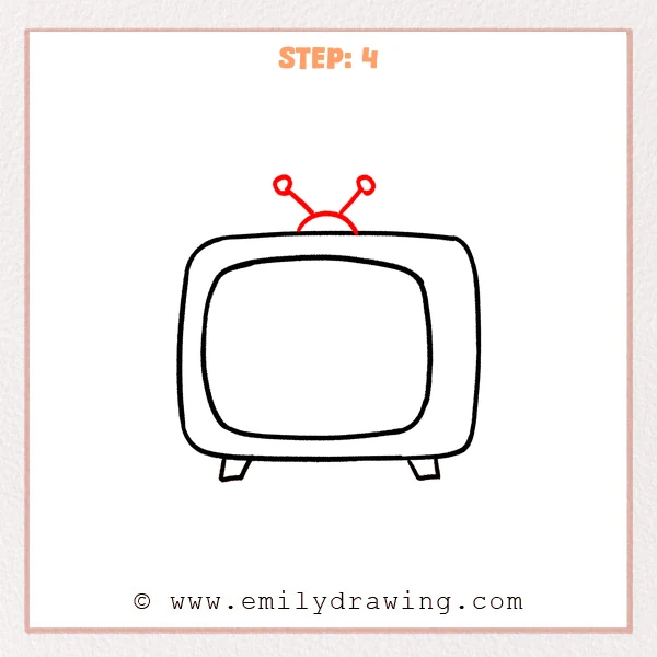 how to draw a tv - Step 4