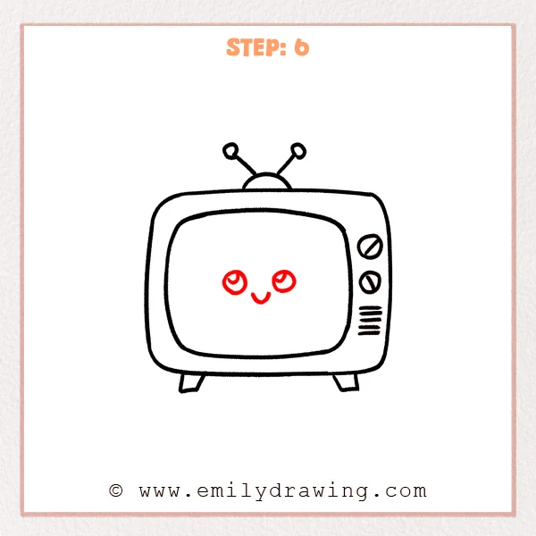 how to draw a tv - Step 6