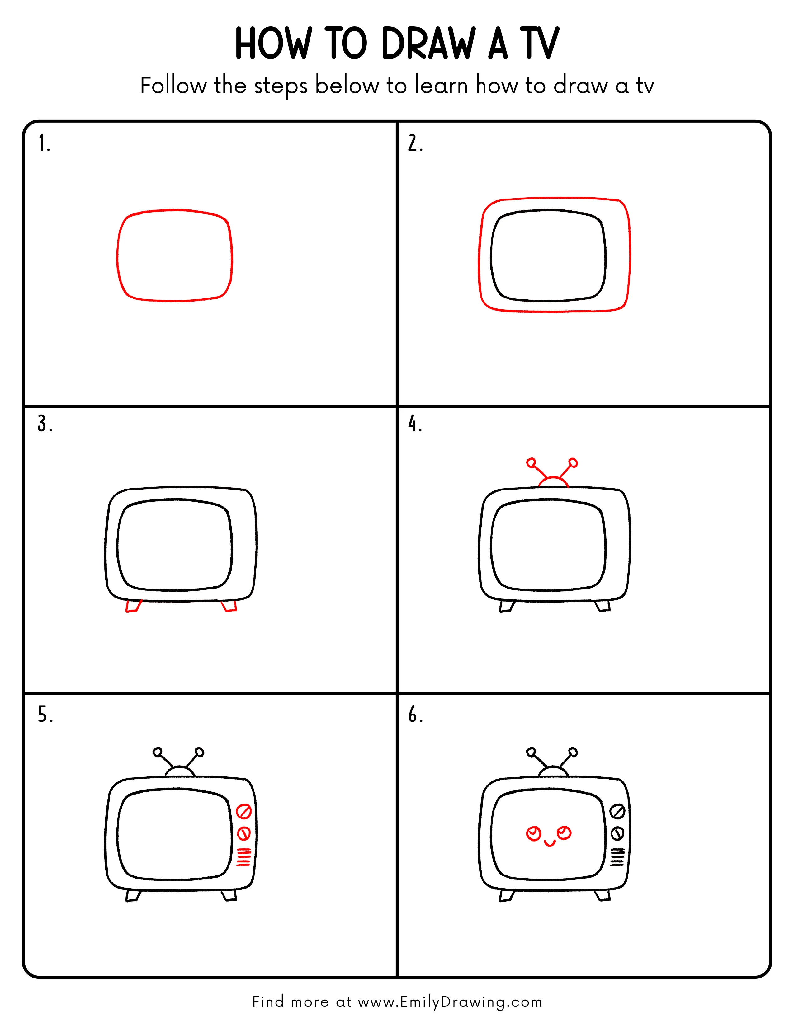 Printable Tv Drawing Guide