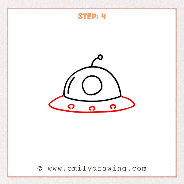 how to draw an ufo - Step 4