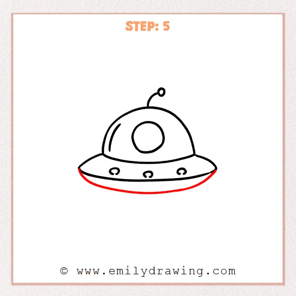 how to draw an ufo - Step 5