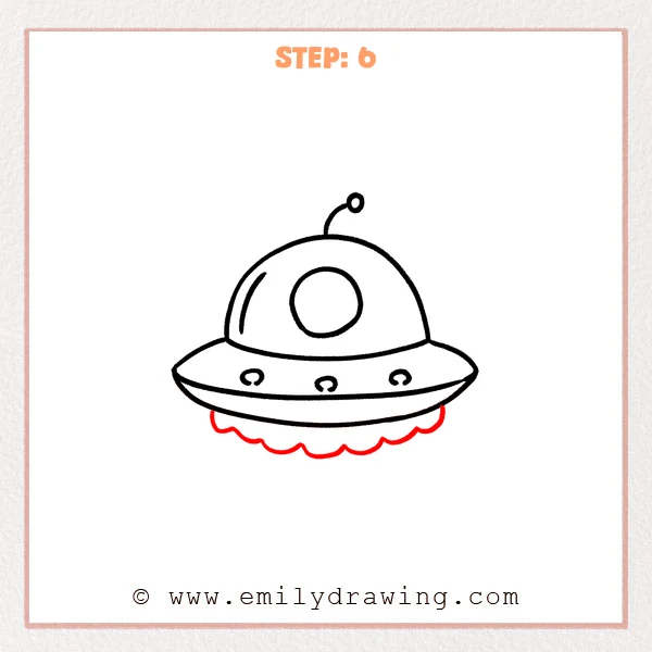 how to draw an ufo - Step 6