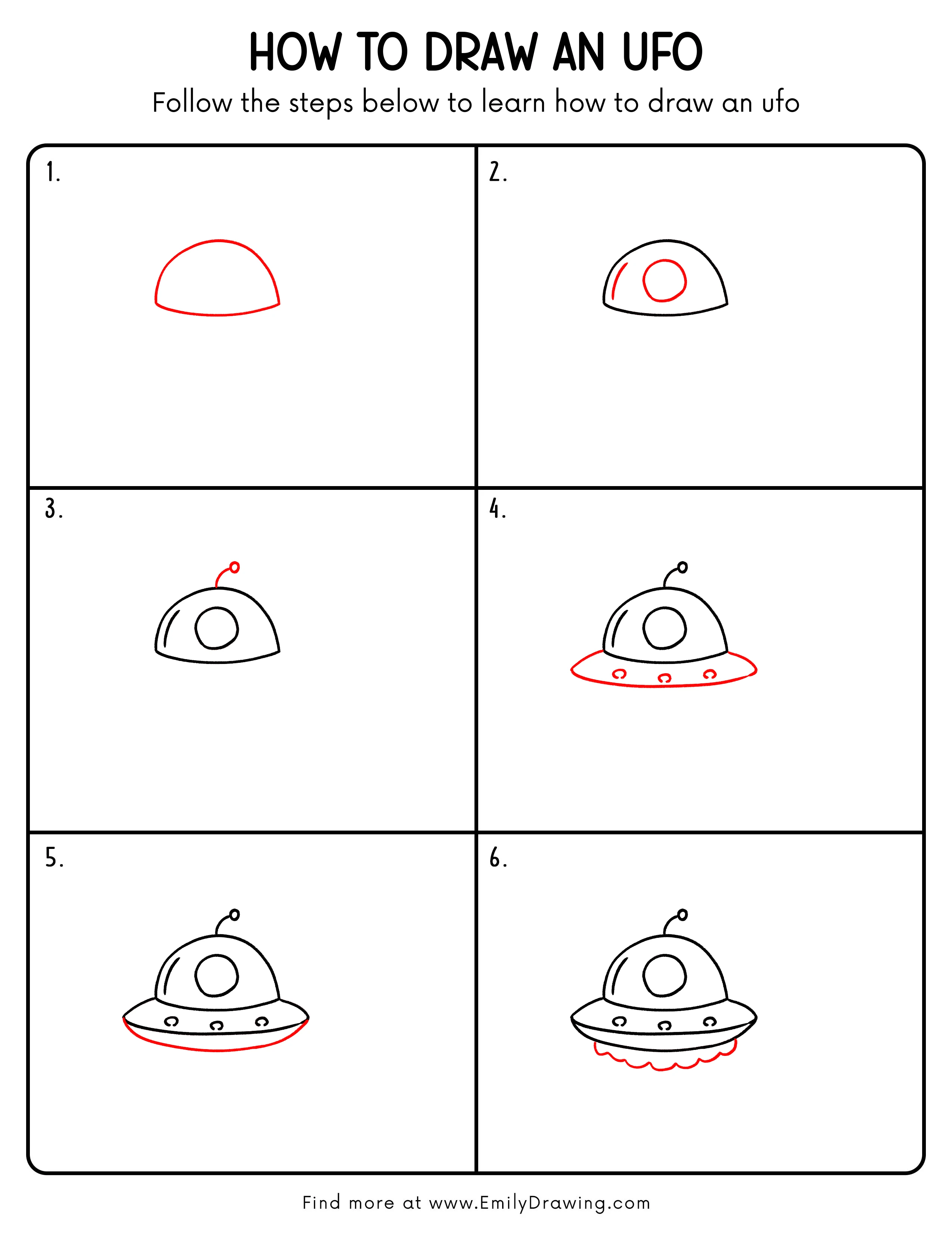 Printable Ufo Drawing Guide