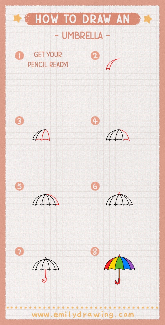 how to draw an umbrella pinterest pin