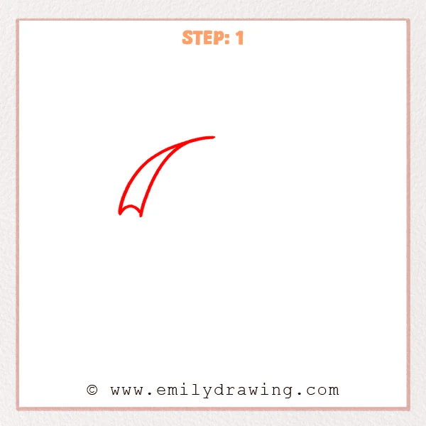 how to draw an umbrella - Step 1