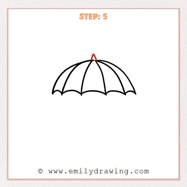 how to draw an umbrella - Step 5