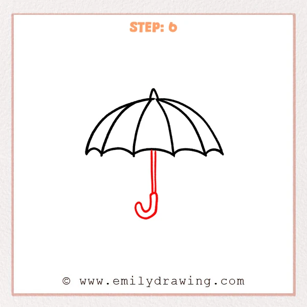 how to draw an umbrella - Step 6