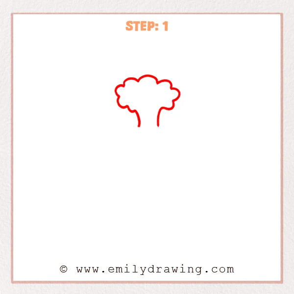 how to draw a volcano - Step 1