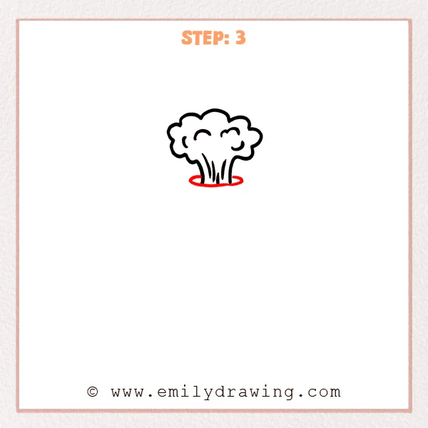 how to draw a volcano - Step 3