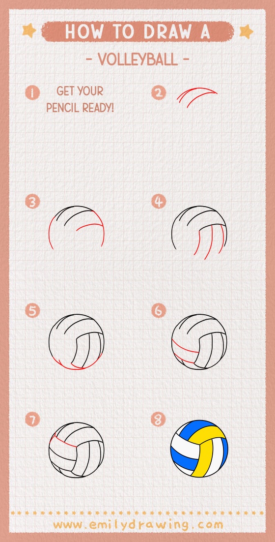 how to draw a volleyball pinterest pin
