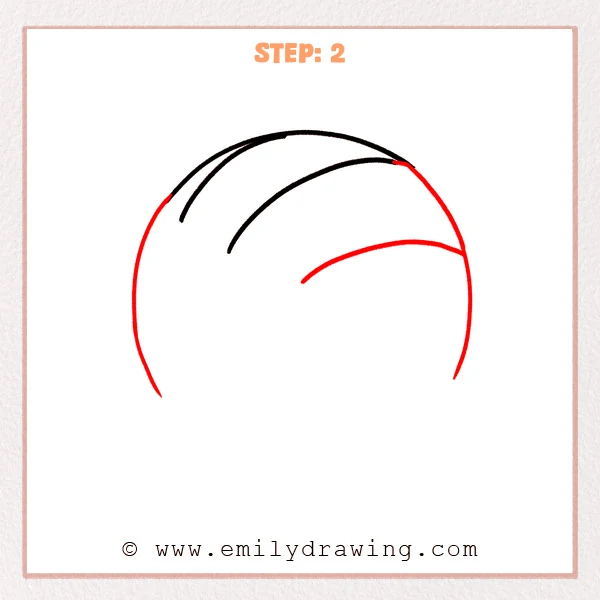 how to draw a volleyball - Step 2