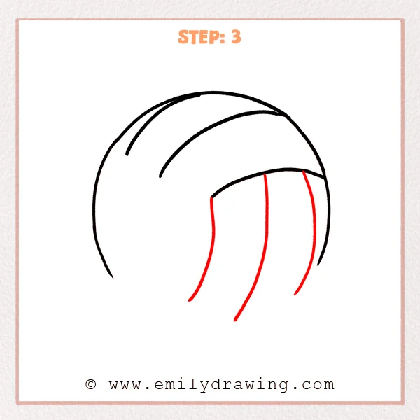 how to draw a volleyball - Step 3