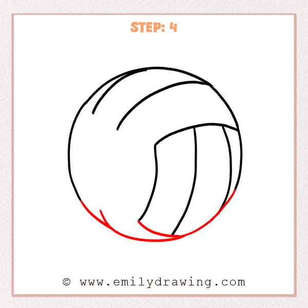 how to draw a volleyball - Step 4