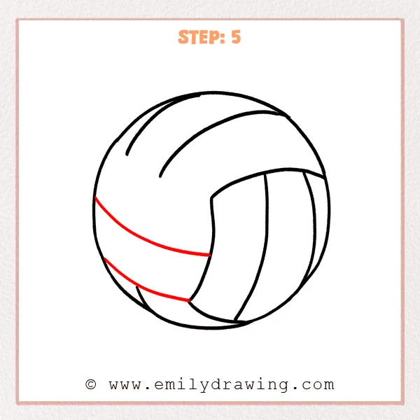 how to draw a volleyball - Step 5
