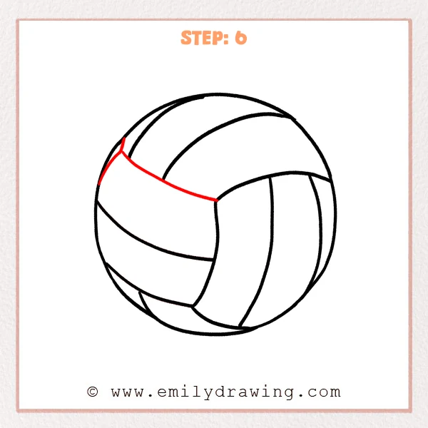 how to draw a volleyball - Step 6