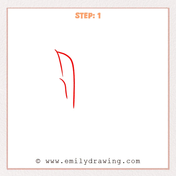 how to draw a waterfall - Step 1