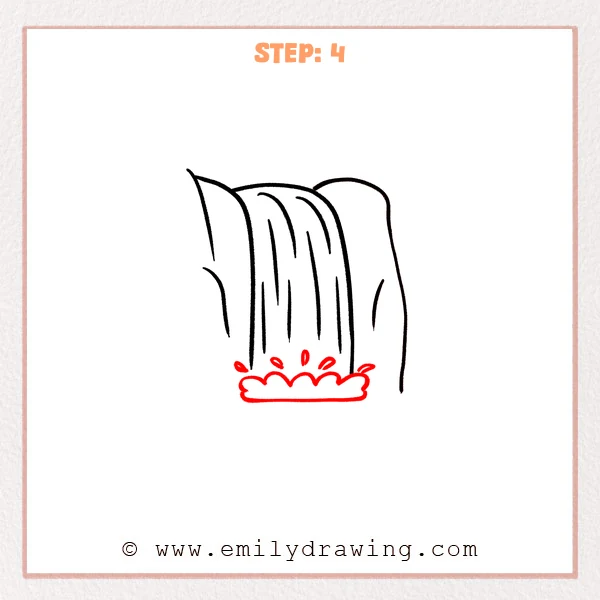how to draw a waterfall - Step 4