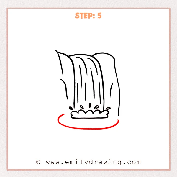 how to draw a waterfall - Step 5