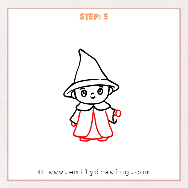 how to draw a wizard - Step 5