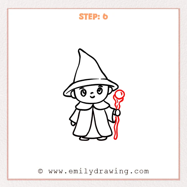 how to draw a wizard - Step 6