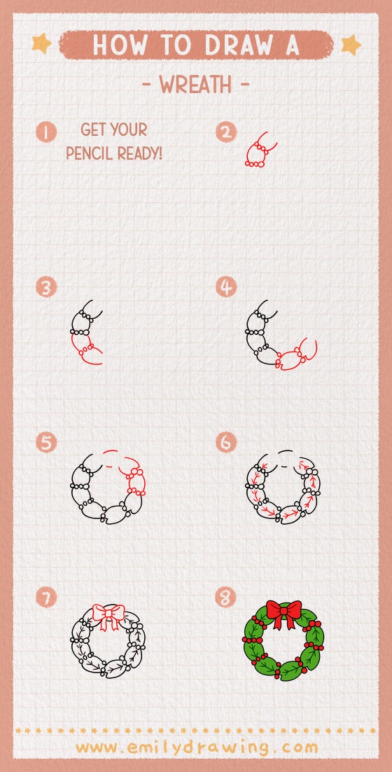 how to draw a wreath pinterest pin