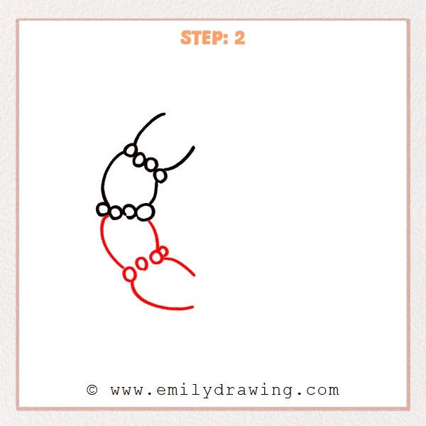 how to draw a wreath - Step 2