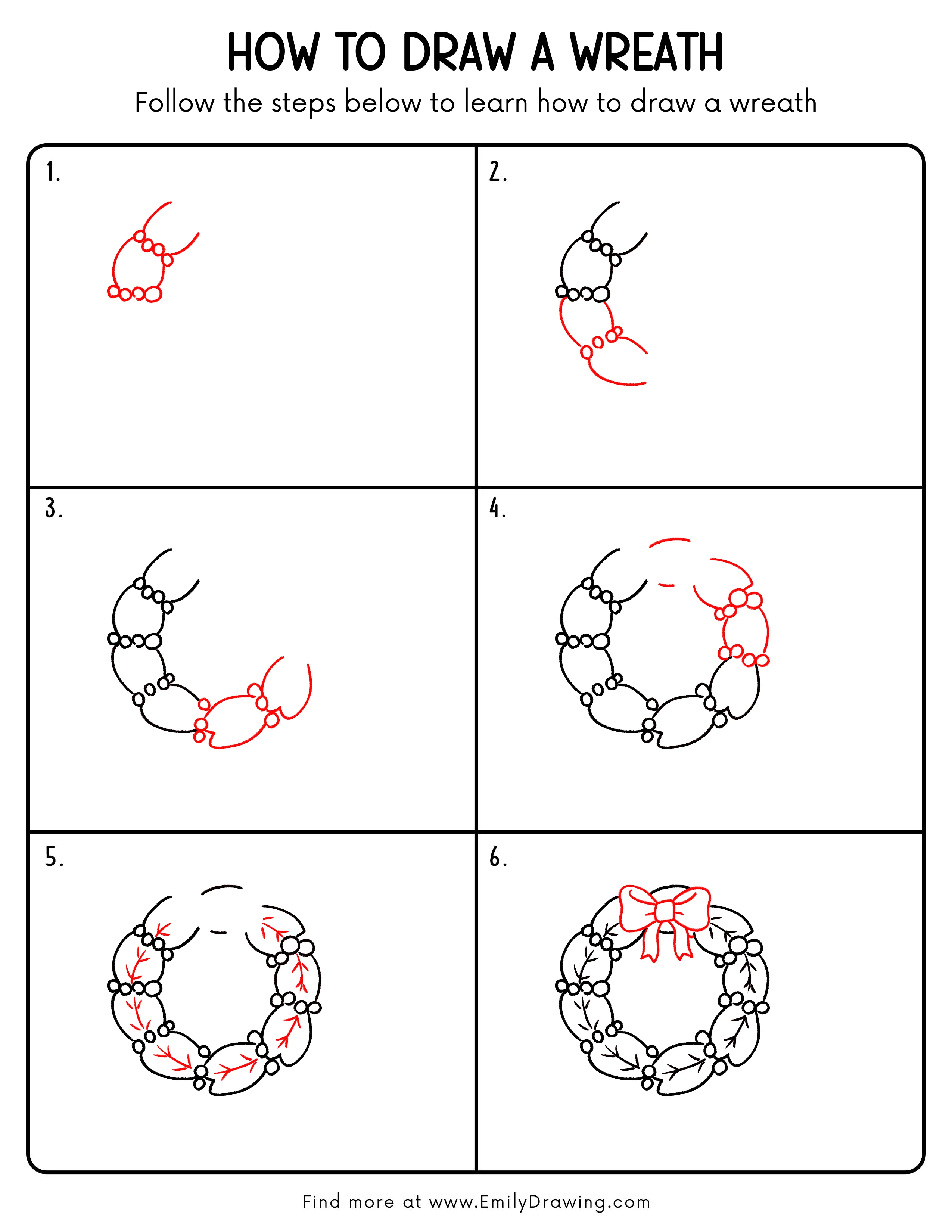 Printable Wreath Drawing Guide