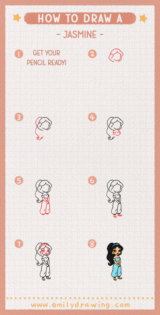how to draw a jasmine pinterest pin