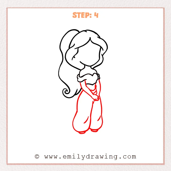 how to draw a jasmine - Step 4