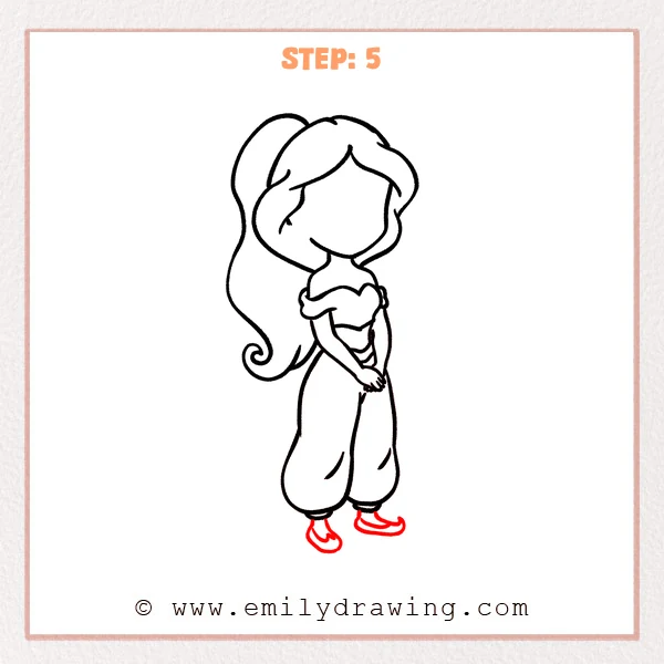 how to draw a jasmine - Step 5