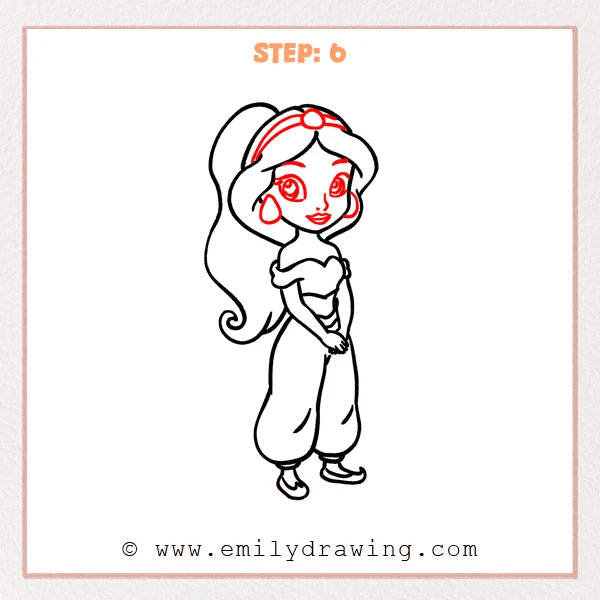 how to draw a jasmine - Step 6