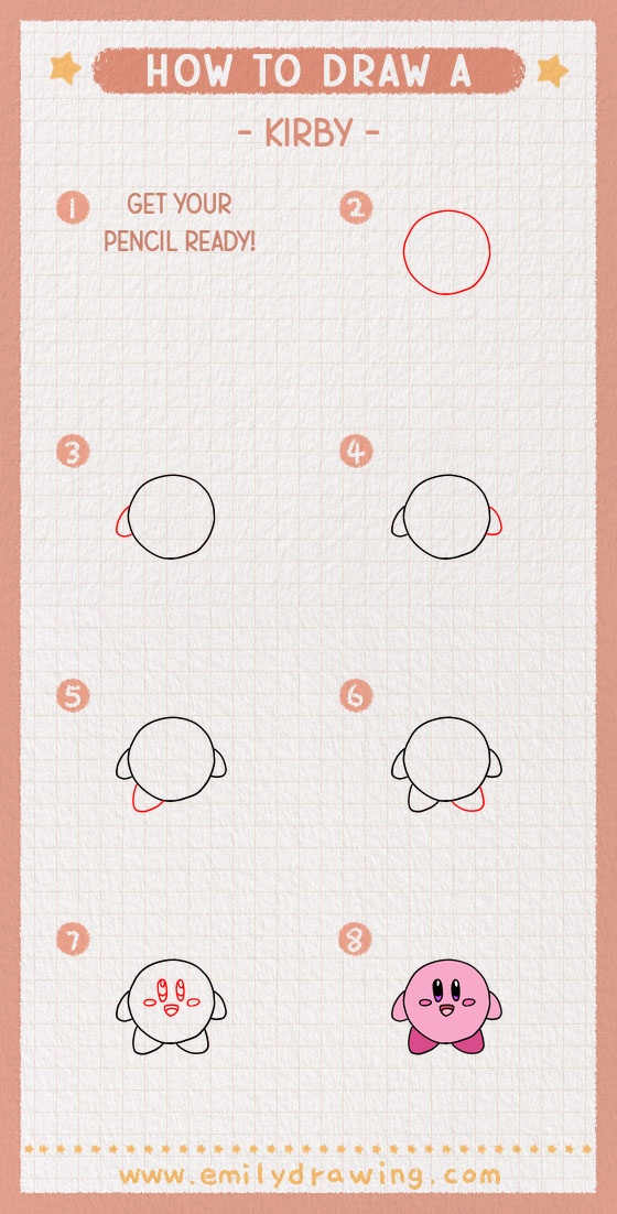 how to draw a kirby pinterest pin