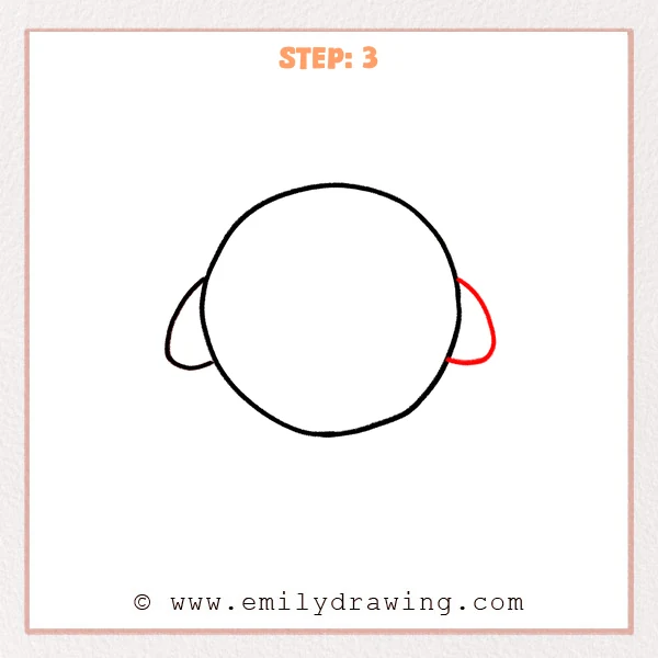 how to draw a kirby - Step 3