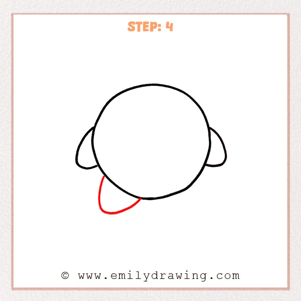 how to draw a kirby - Step 4