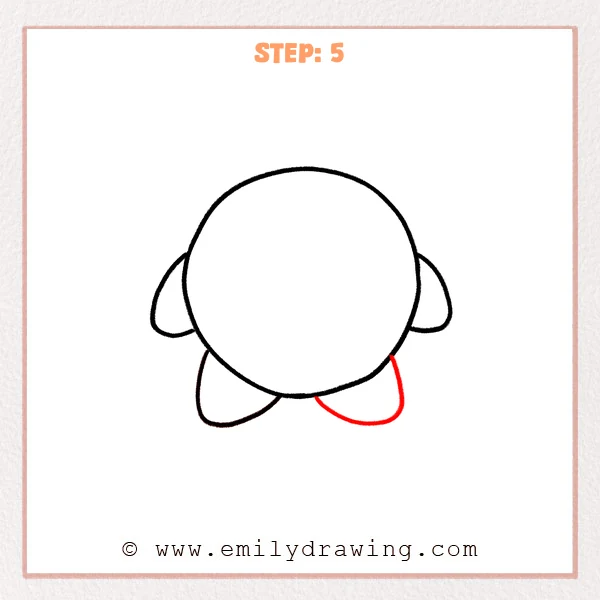 how to draw a kirby - Step 5