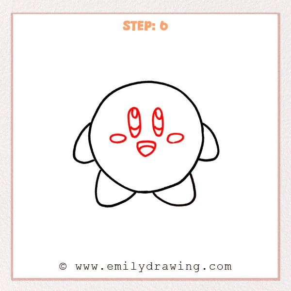 how to draw a kirby - Step 6