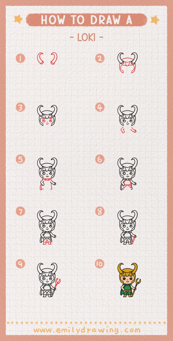how to draw a loki pinterest pin