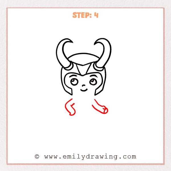 how to draw a loki - Step 4