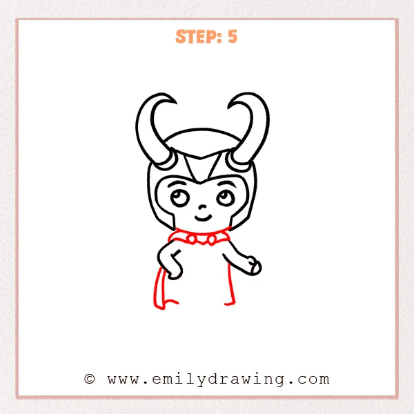 how to draw a loki - Step 5