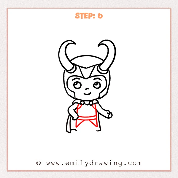 how to draw a loki - Step 6