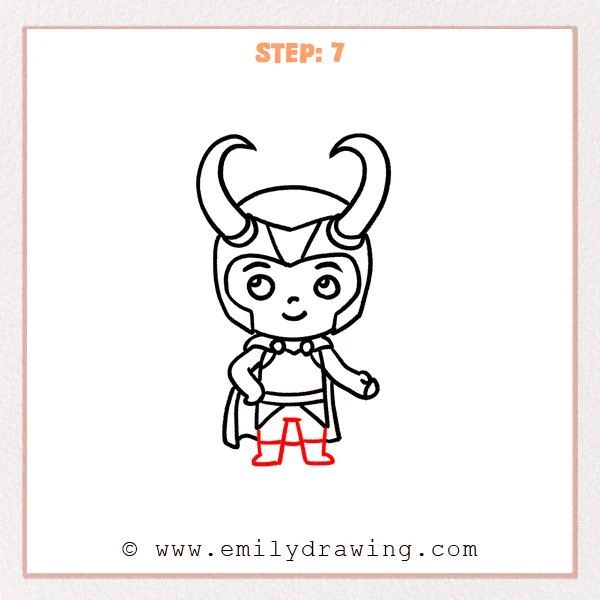how to draw a loki - Step 7
