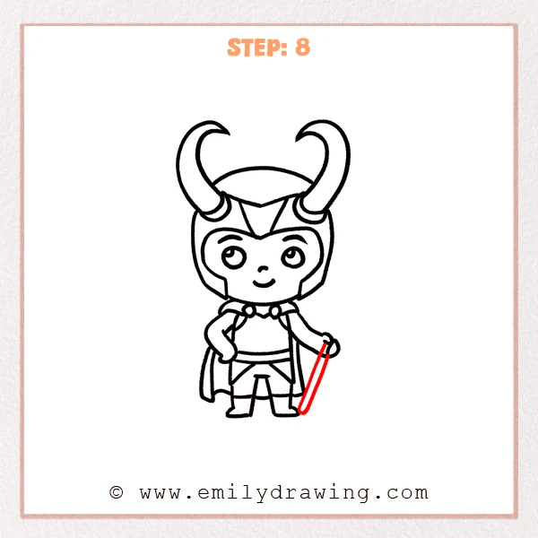 how to draw a loki - Step 8