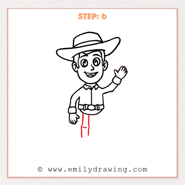 how to draw a woody - Step 6