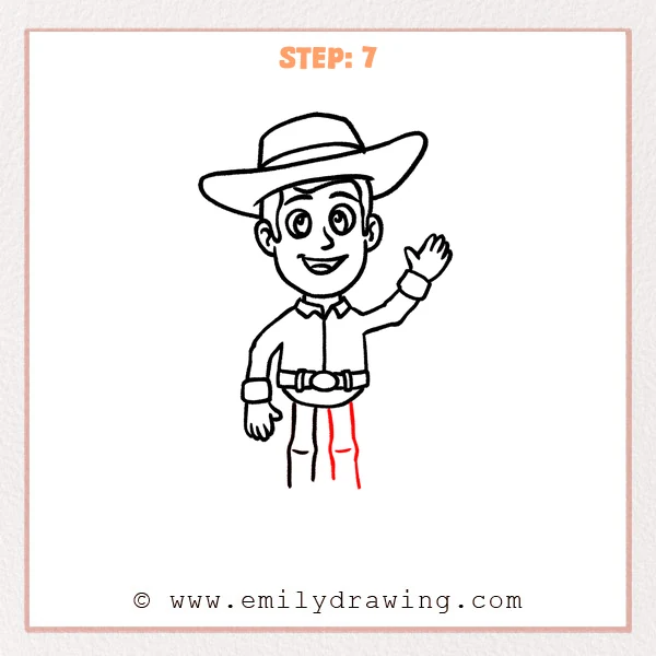 how to draw a woody - Step 7
