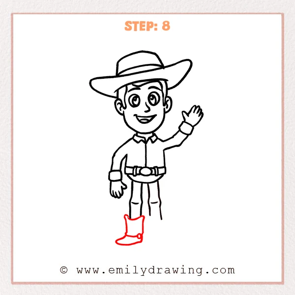 how to draw a woody - Step 8