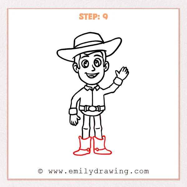 how to draw a woody - Step 9