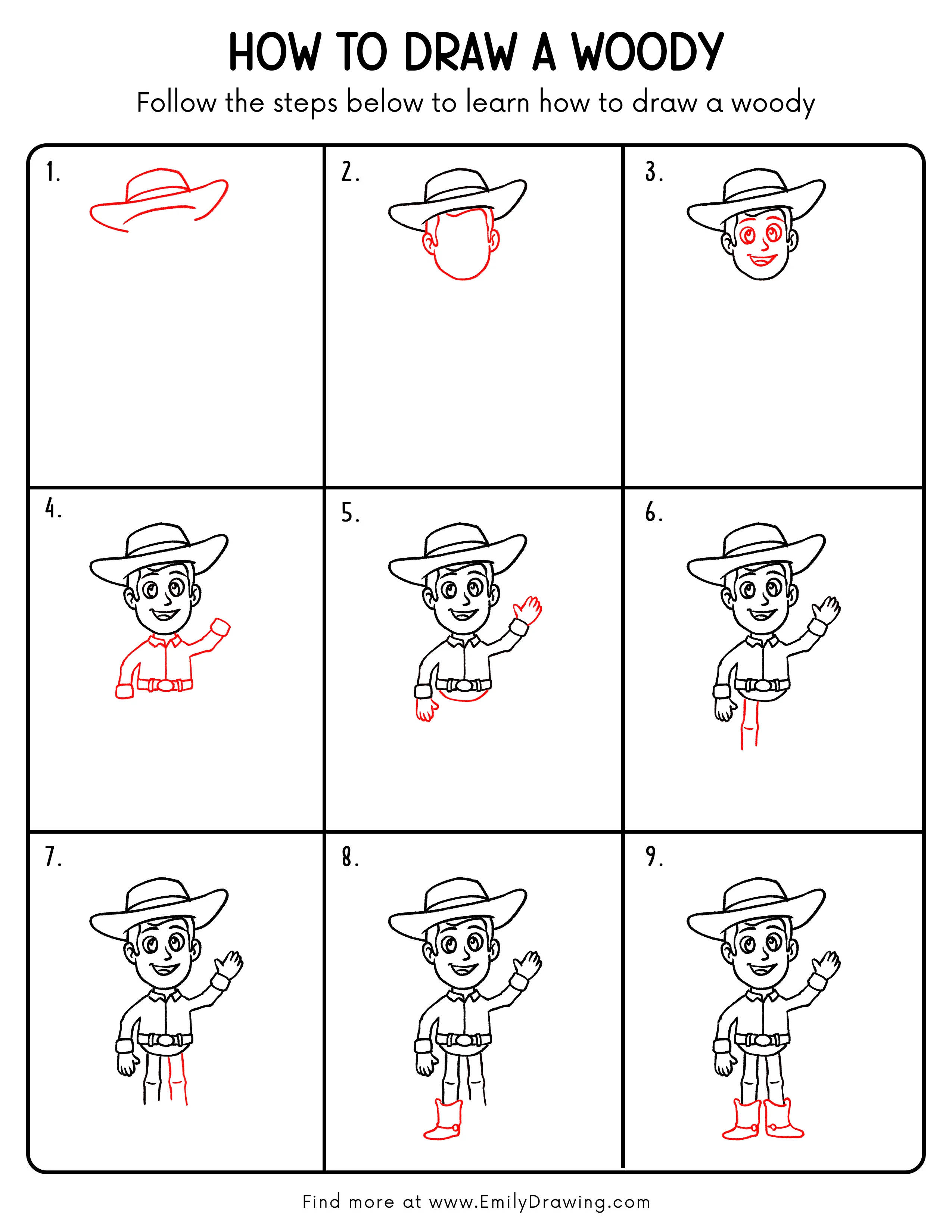 Printable Woody Drawing Guide