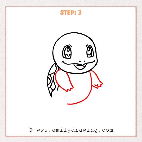 how to draw a squirtle - Step 3