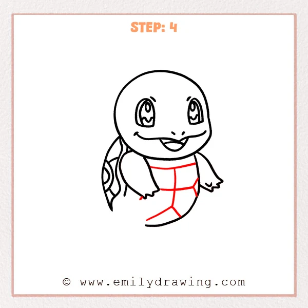 how to draw a squirtle - Step 4