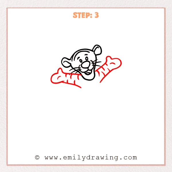 how to draw a tigger - Step 3